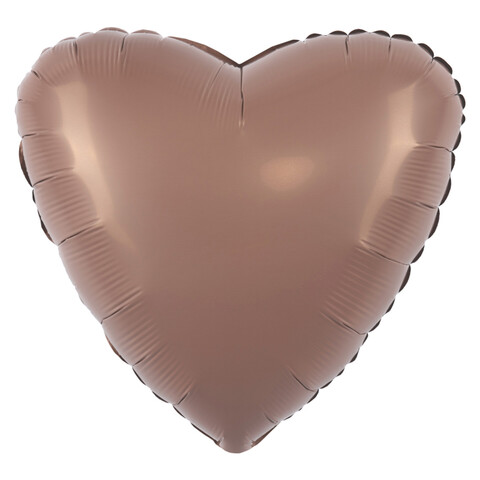 Шар сердце мистик какао, сатин, 45 см