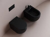 Ceramica Nova Metropol CN4004MB Напольный пристенный унитаз-соло с ультра тонким сидением и крышкой с функцией плавного закрытия, цвет: чёрный матовый