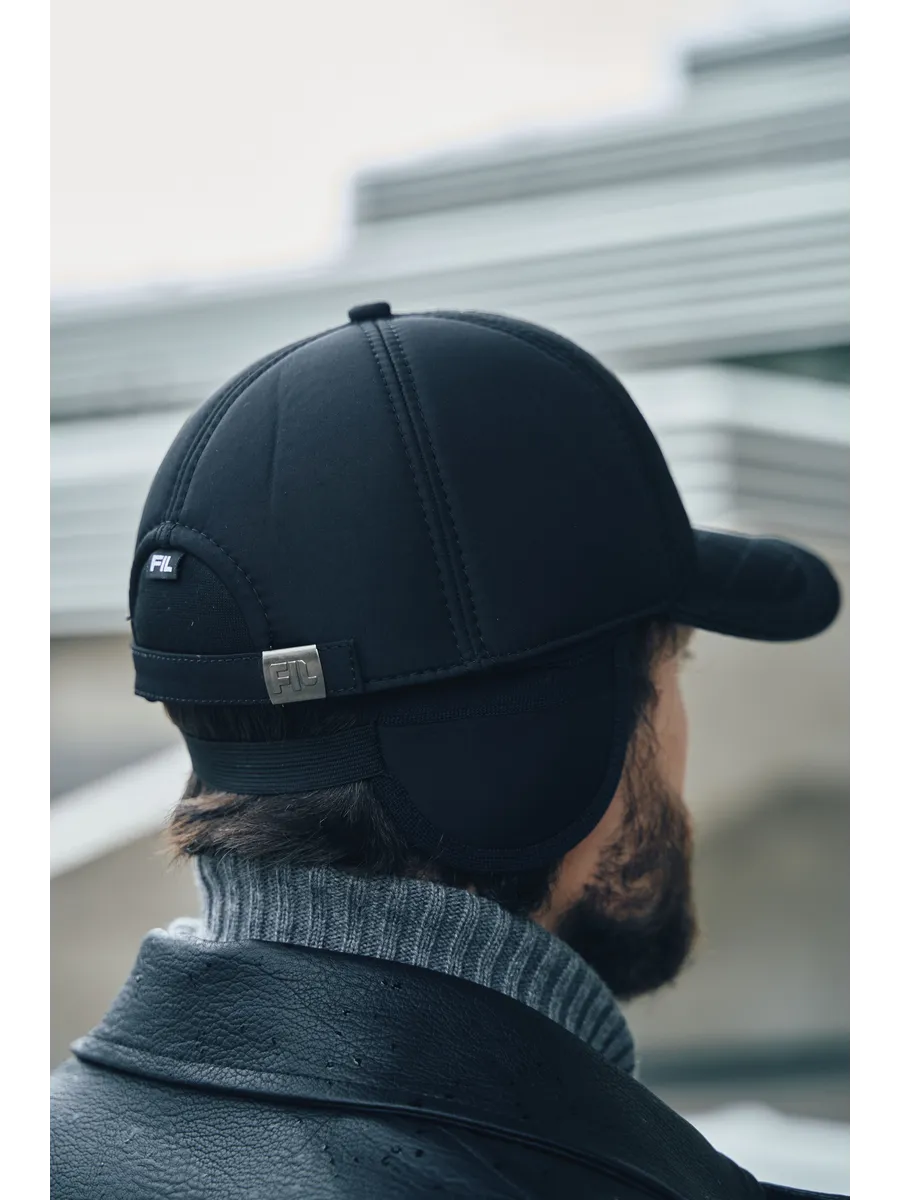 Кепка утепленная с ушками плащевка полустёганая