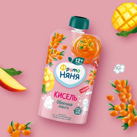 ФрутоНяня Кисель «Облепиха-манго» 130гр с 12мес