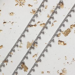 Цепочка с подвесками шариками звено 1,8 мм, родирование, 32 см, А146-1 (32см)