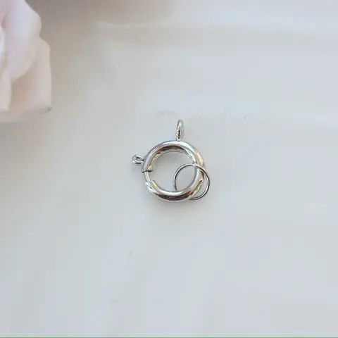 Замочек карабин круглый, 14 мм, родий, З082