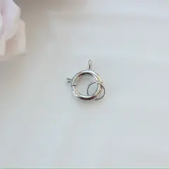 Замочек карабин круглый, 14 мм, родий, З082