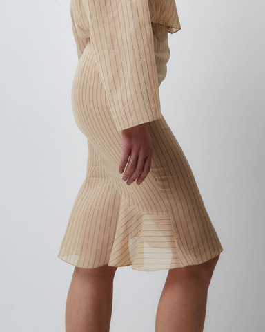 Юбка из хлопка Брунелло Кучинелли бежевый/серебристый