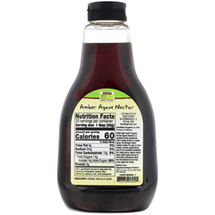 Now Foods, Real Food, нектар органической агавы, янтарь, 23,28 унций (660 г)