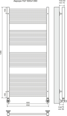 Полотенцесушитель Аврора П27 600х1390 (9+6+6+6) Терминус