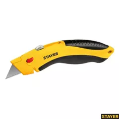 STAYER Hercules-A24, универсальный металлический нож с трапециевидным лезвием, Professional (0947)