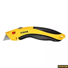 STAYER Hercules-A24, универсальный металлический нож с трапециевидным лезвием, Professional (0947)