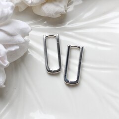 Швензы конго прямоугольные 25*10 мм, родий, Ш278