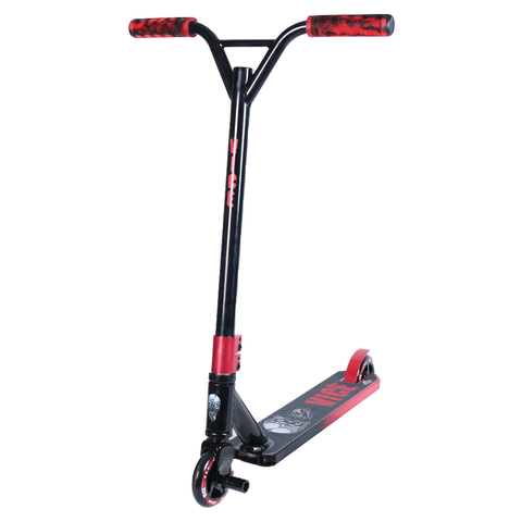 Трюковой самокат-снегокат Ateox Vice black-red 2023 с лыжами и колесами