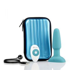 Голубая вибропробка с ротацией шариков RIMMING REMOTE CONTROL PLUG TEAL