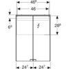 Зеркальный шкаф Geberit Option Basic с подсветкой, две двери: B=50см, H=67.5см, T=14см, Тип штекера=CEE 7/16, белый / лакированный матовый, с зеркальным покрытием внутри и снаружи
