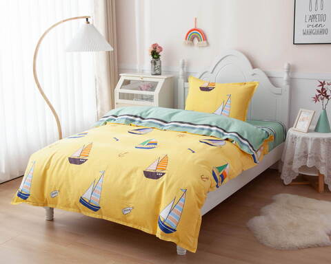 Детское постельное белье Sofi De MarkO Кораблики желтое