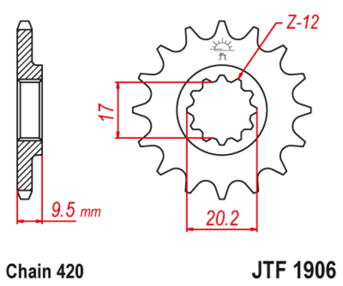 Звезда ведущая JTF1906-12