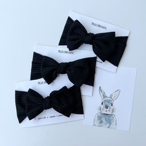 Повязка бант "Черный" 1шт