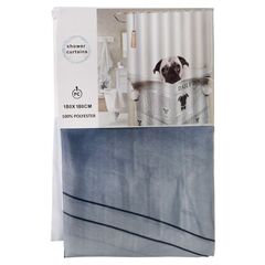 Штора для ванн 180х180 см, ПЭ, Мопс, STSC1023