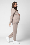 Утепленный спортивный костюм для беременных и кормящих 15069 какао меланж