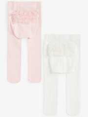 Колготки для малышей Next 739-587, 2 шт., Белый, Розовый