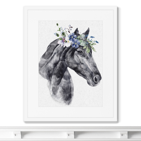 Irina Young - Репродукция картины в раме Graceful horse, 2021г.