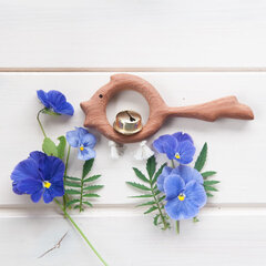 Деревянная погремушка с бубенцом Золотая рыбка Леснушки