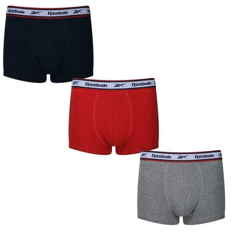 Боксерки теннисные Reebok Mens Trunk YOSEF 3P - navy/red/grey marl