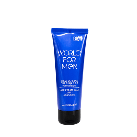 Bio World WORLD FOR MEN Крем-бальзам для лица 2в1 Увлажняющий, 75 мл