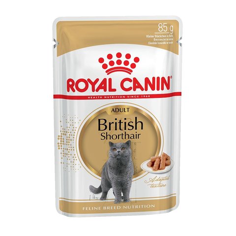 Royal Canin British Shorthair Adult пауч для кошек породы Британская короткошёрстная (соус) 85г