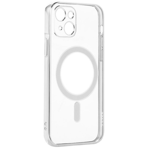 Силиконовый чехол J-case с магнитом (MagSafe) для iPhone 13 (6.1) 2021 (Белый)