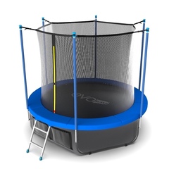 EVO JUMP Internal 12ft (Sky). Батут с внутренней сеткой и лестницей, диаметр 12ft (синий) + нижняя сеть
