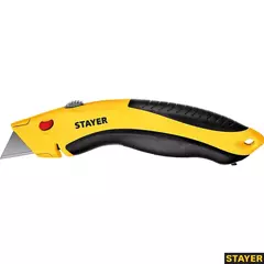 STAYER Hercules-A24, универсальный металлический нож с трапециевидным лезвием, Professional (0947)