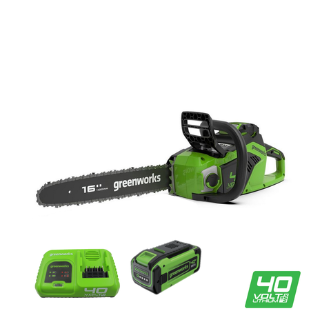 Аккумуляторная цепная пила Greenworks GD40CS18K5, 40v, 40 см, АКБ 8 А·ч и быстрымv ЗУ