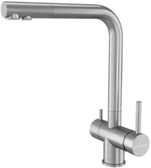 Смеситель Kuchenstern FOKUS-FS 401SS40 Нержавеющая сталь SS, подключение фильтра, выдвижной излив Смеситель Kuchenstern FOKUS-FS 401SS40 Нержавеющая сталь SS, подключение фильтра, выдвижной излив