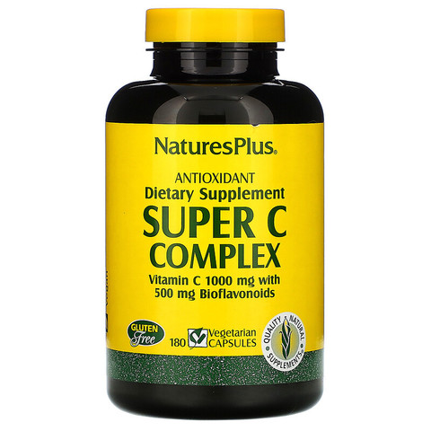 Nature's Plus, Суперкомлекс витаминов С, 180 растительных капсул