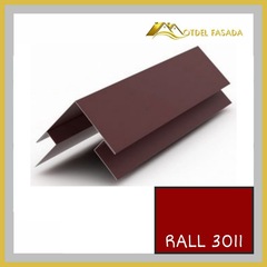 Угол наружный сложный 75мм RALL 3011-Красно-коричневый 0,45мм 2м