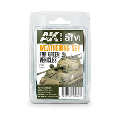 Набор красок AK Interactive Weathering Set for Green Vehicles