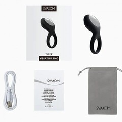 Эрекционное виброкольцо Tyler черный от SVAKOM