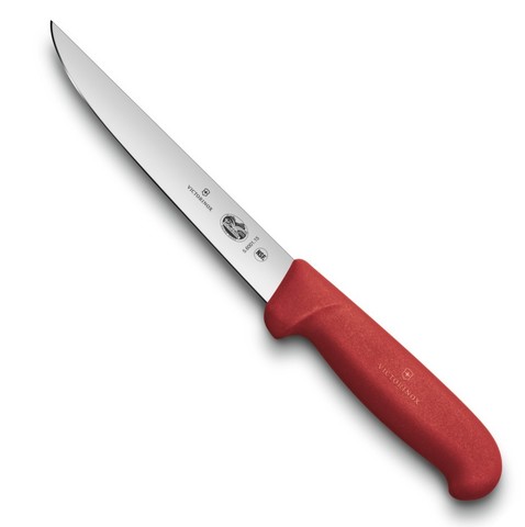 Обвалочный нож Victorinox Fibrox Boning Knife, цвет красный (5.6001.15) длина лезвия 15 см | Wenger-Victorinox.Ru