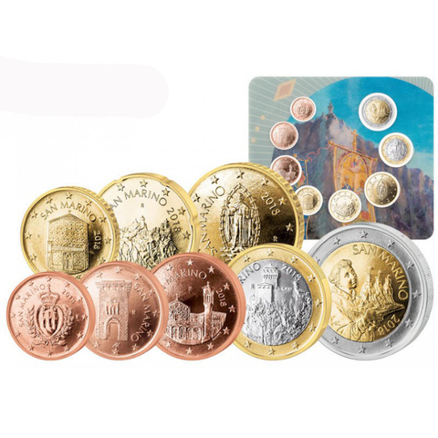Сан Марино набор евро 2018 BU (8 монет)