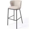 Ciselia Барный стул из бежевой синели и черной стали 75 см