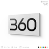 Номер на дверь 360, табличка на дверь для офиса, квартиры, кабинета, аудитории, склада, белая 120х70 мм, Айдентика Технолоджи