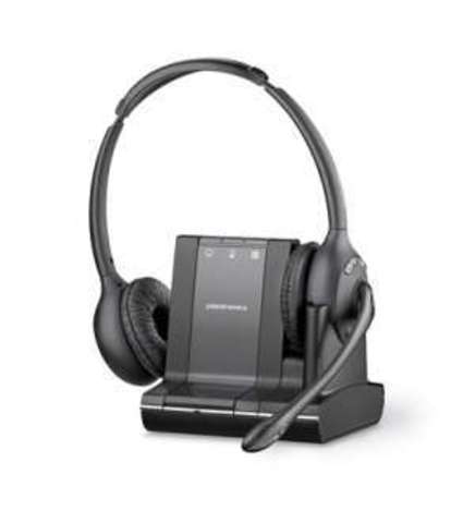 Plantronics Savi (Over-the-head) W720,  — беспроводная (DECT) система для компьютера, мобильного и стационарного телефона в комплекте с электронным микролифтом