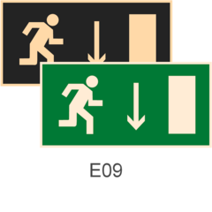 знаки фотолюминесцентные эвакуационные Е09 Указатель двери эвакуационного выхода (правосторонний)