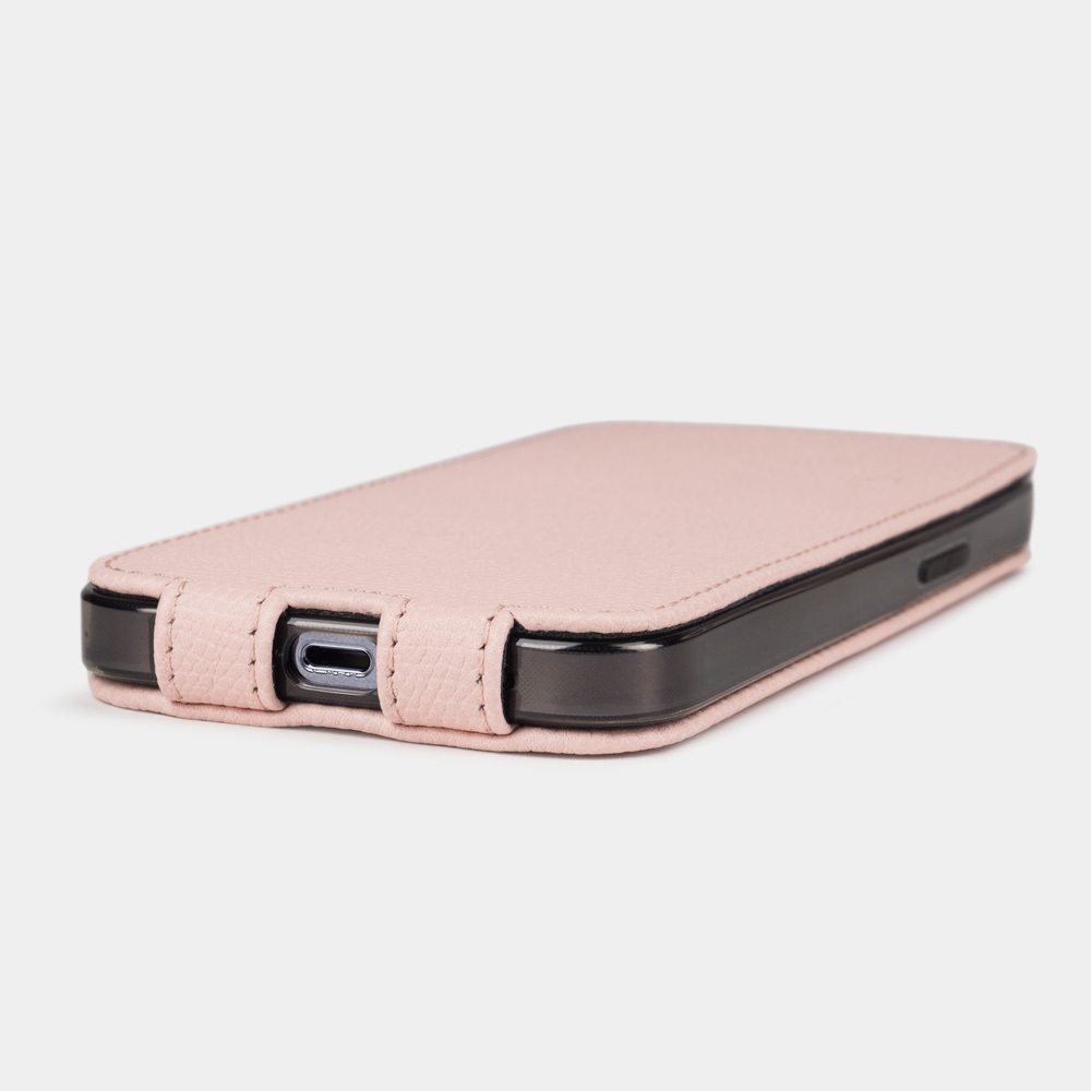 Чехол для iPhone 13 Pro из натуральной кожи теленка, бледно-розового цвета