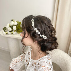 Диадема - Украшение для волос, свадебное украшение, на выпускной, со стразами, 22 см, серебро.