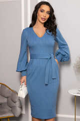Платье с поясом Безупречный силуэт (синее) П14512-10М LT Collection