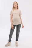 Футболка для беременных и кормящих 18072 бежевый