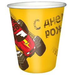 Стаканы пластиковые, Тачки Монстры трак, 200 мл., 6 шт.