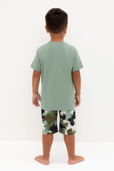 пижама  для мальчика  К 1528/эвкалипт,камуфляж с динозаврами