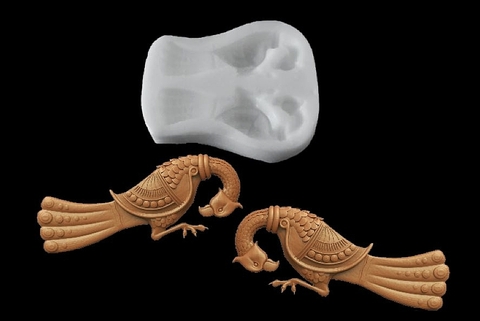 Силиконовый молд Птицы винтажные малые