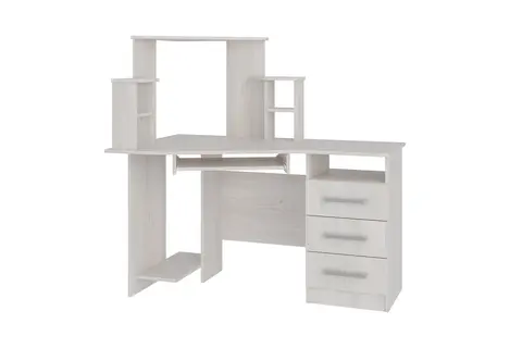 Компьютерный стол с надстройкой Каспер ясень белый
